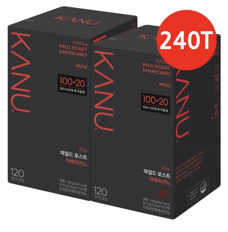 카누 미니 아메리카노 커피 마일드로스트, 120개입, 2개 (36,070원/무료)