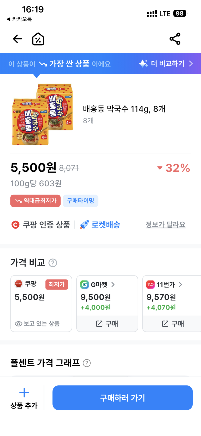 배홍동 막국수 8개 5,500원