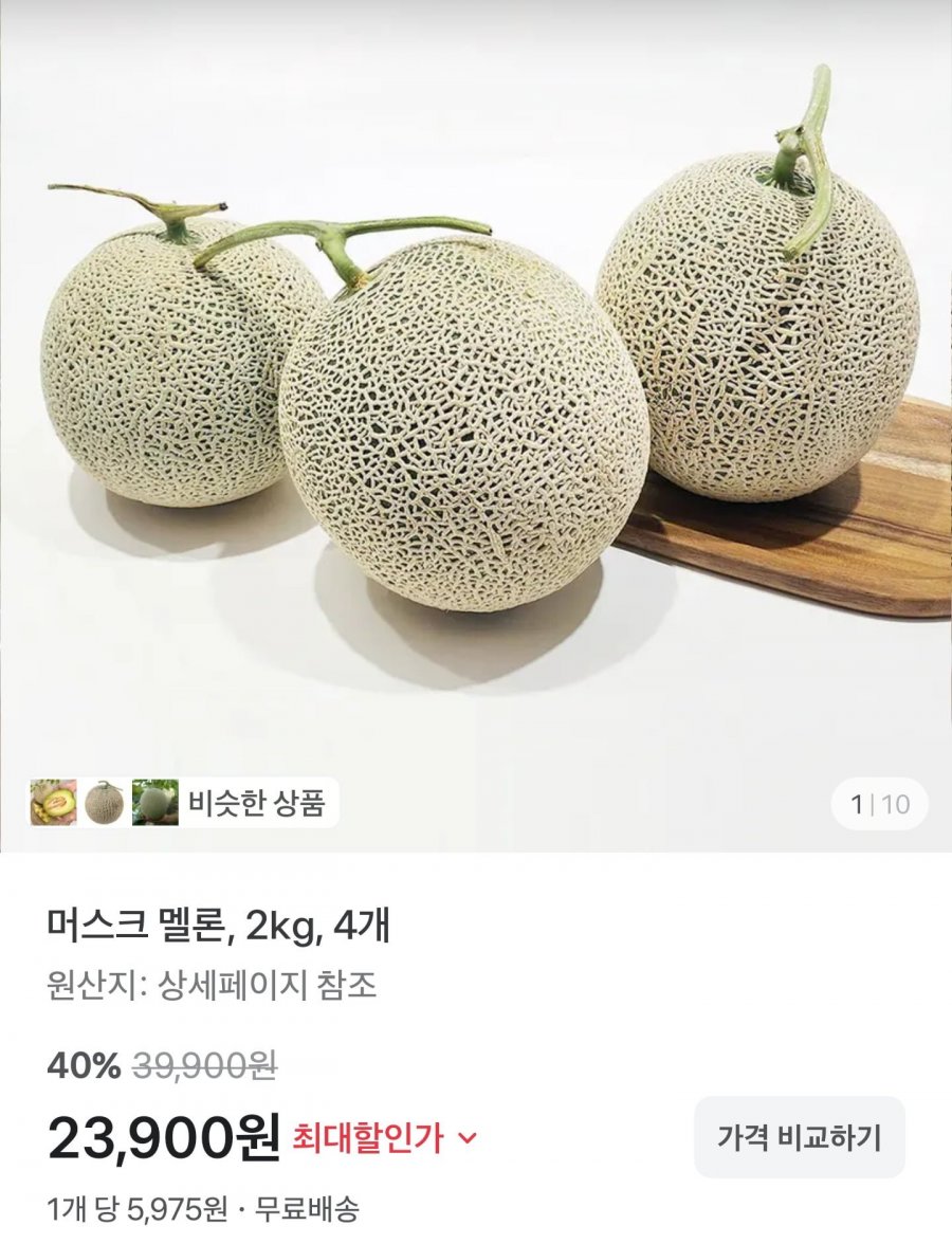 멜론 2kg 4수 (23,900원/무료)