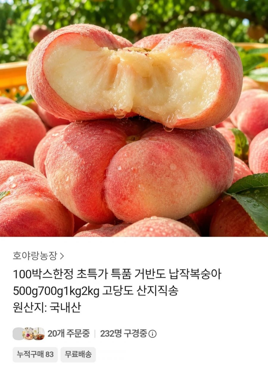거반도 납작 복숭아 500g 특가 (11,790원 / 무료)
