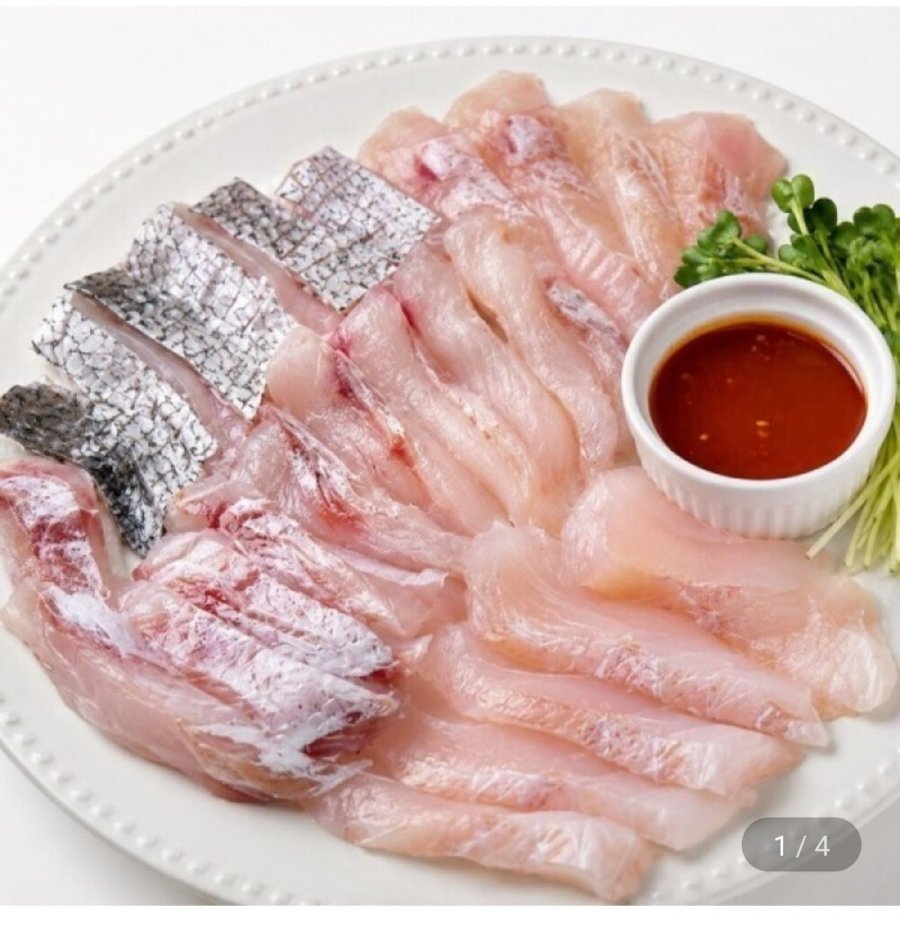 국내산 제철 민어회 7kg급 회 300g+100g + 초장 + 와사비 + 부레 + 껍질 (21,750원/무료)