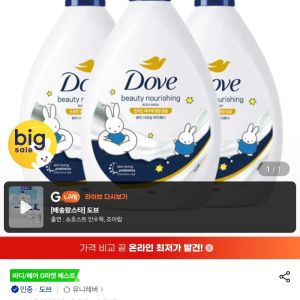 도브 바디워시 1000ml 3개 (15,910원 / 무료) - 특가