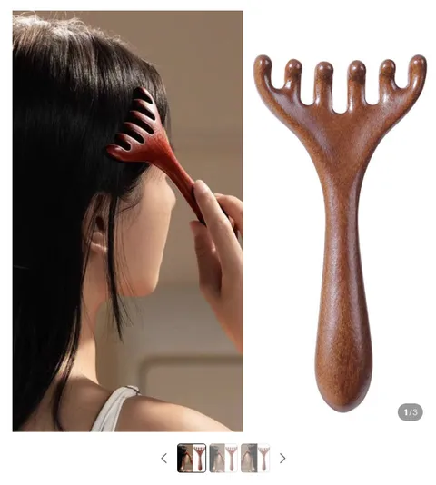 천연 단목 괄사 두피 마사지 빗 4900원 (무배)