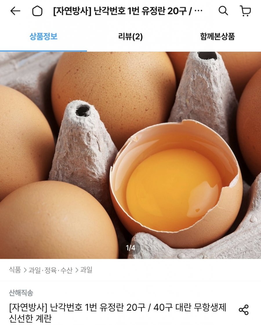난각번호 1번 유정란 대란 40구 (16,929원/무료)