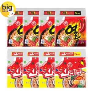 오뚜기 진라면 매운맛 120g 20개 + 열라면 120g 20개 (20,650원 / 무료) - 특가