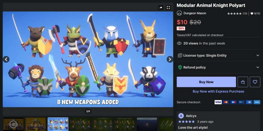 (무료) Modular Animal Knight Polyart