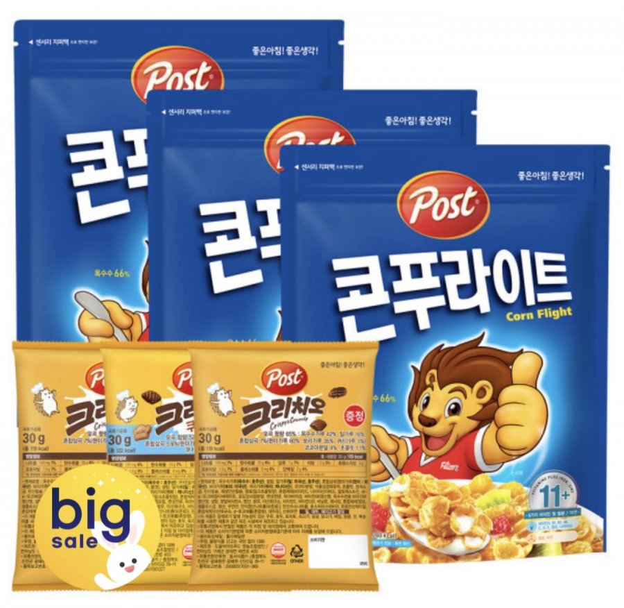 포스트 콘푸라이트 시리얼 600g 3개 +크리치오 랜덤 30g 3개 (10,800원/무료)