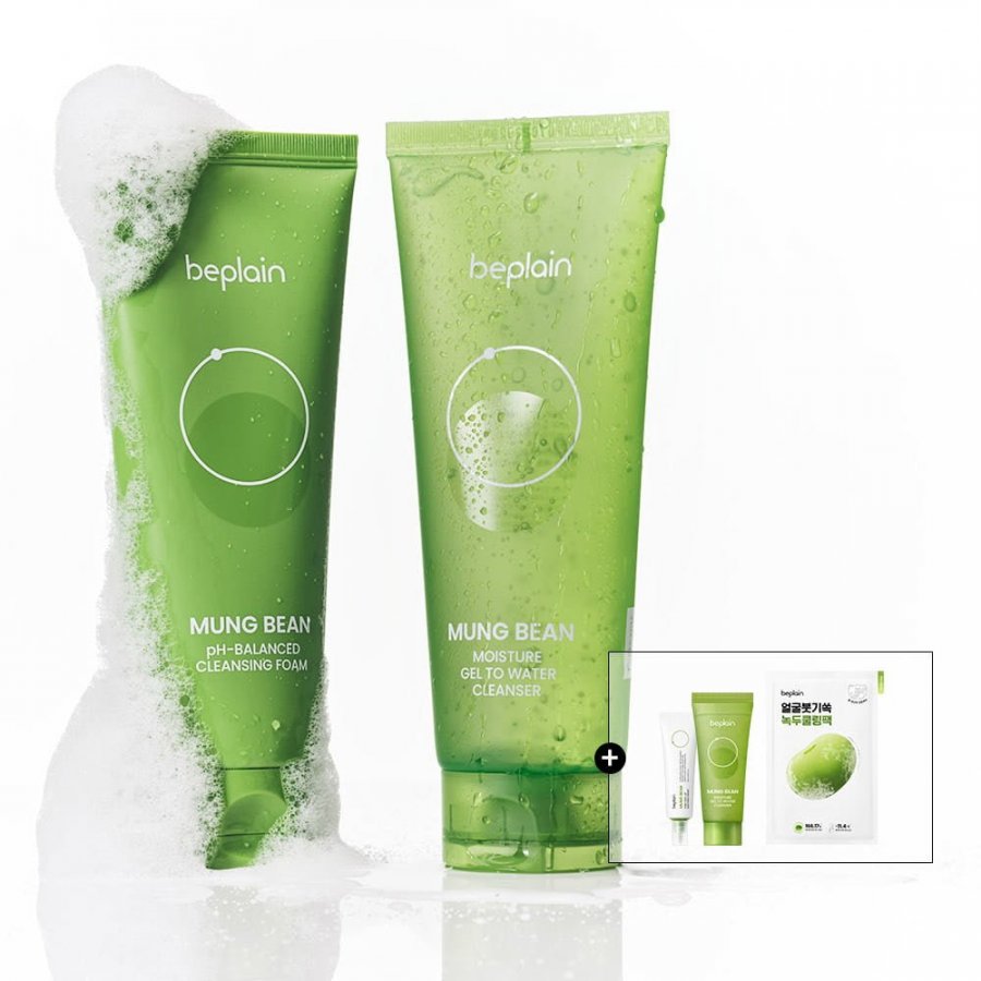 비플레인 녹두 수분 워터 클렌저+클렌징폼 듀오 170ml+160ml (21,900원/무배)