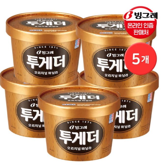 투게더 바닐라 오리지널 900ml 5개 (25,017원 무료)
