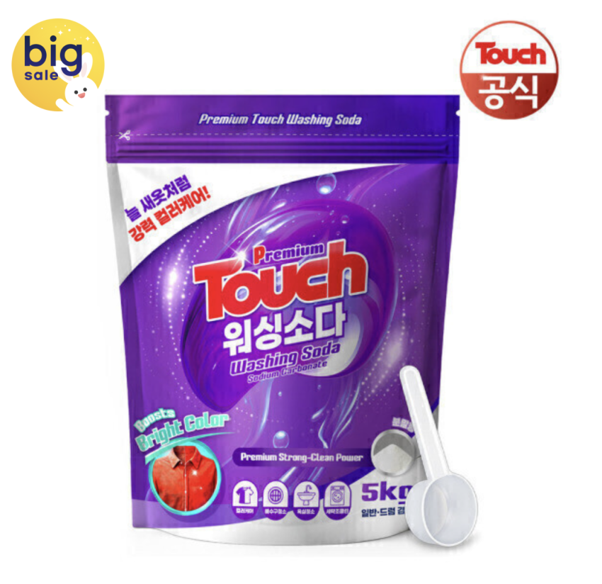 터치 프리미엄 미국산 탄산 워싱소다 5kg+스푼1개/빨래냄새 쉰내 제거