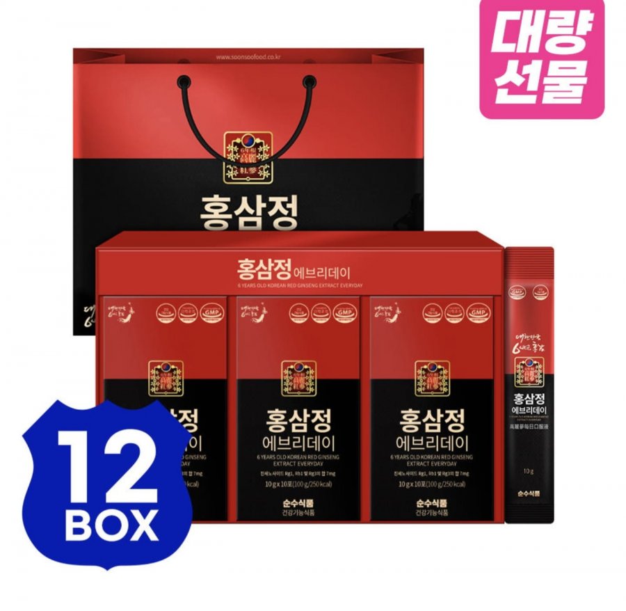 홍삼정 홍삼스틱 진액 30포 12박스 선물세트 (169,920원/무료)
