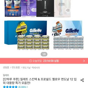 질레트 면도날 12입 (프로쉴드옐로우/딥클렌징바/프로글라이드/스킨텍) + (30,136원 / 무료) - 특가