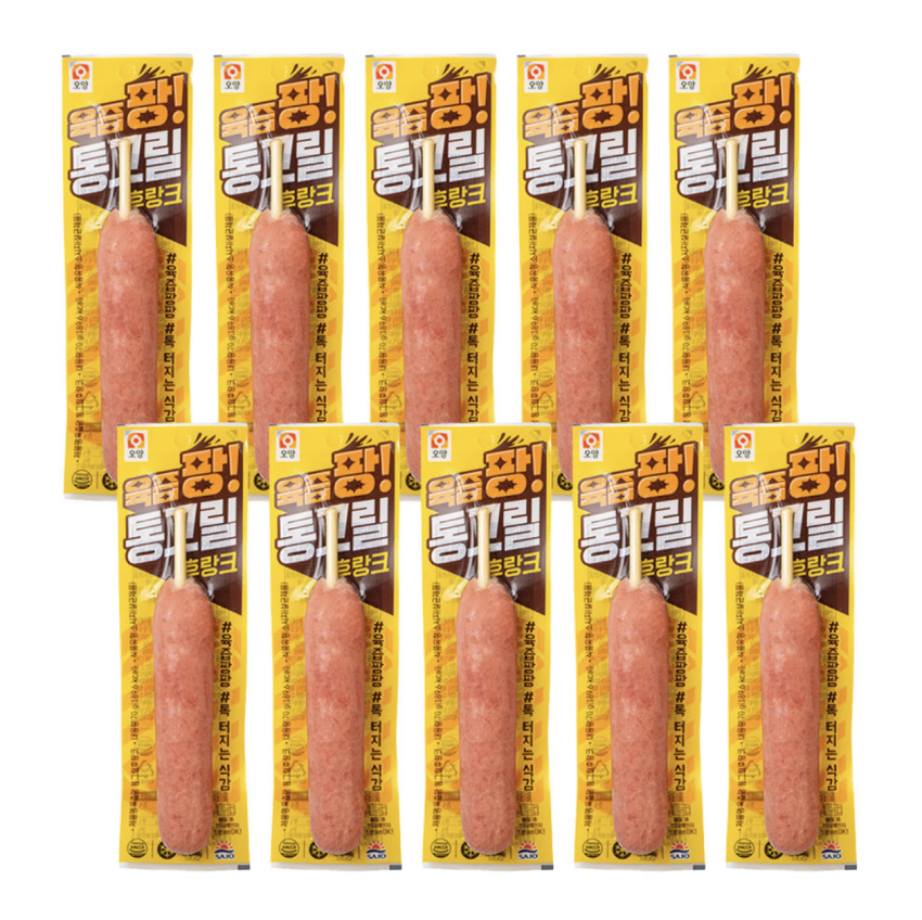 국내산 돈육 87%, 통그릴후랑크 핫바 소세지 육즙팡, 70g, 10개 6,900원