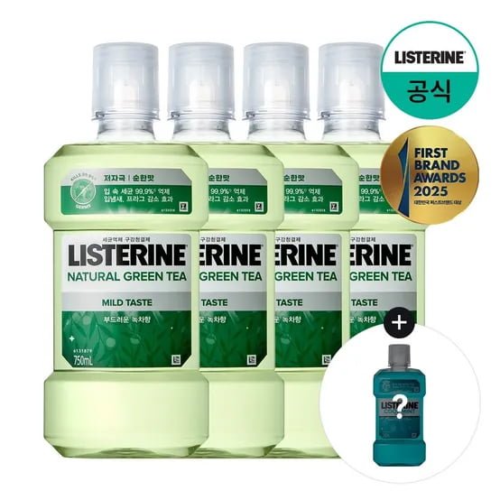 [APP전용] 리스테린 구강청결제 750ml 4개입 +(증)쿨민트250ml (15,810/무배)