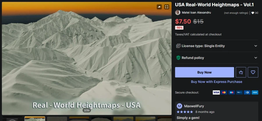 (무료) USA Real-World Heightmaps