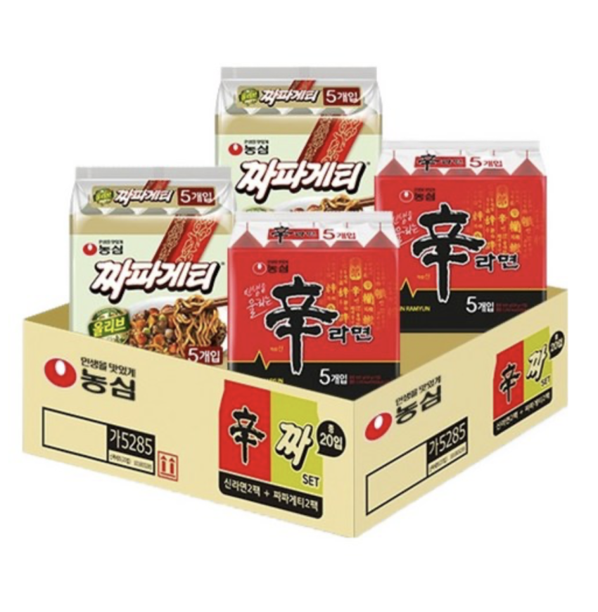 농심 신라면 10개 120g + 짜파게티 10개 140g 세트, 1세트 13,300원