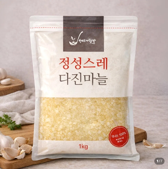 국내산 냉장 정성스레 다진마늘 1kg 6,900원