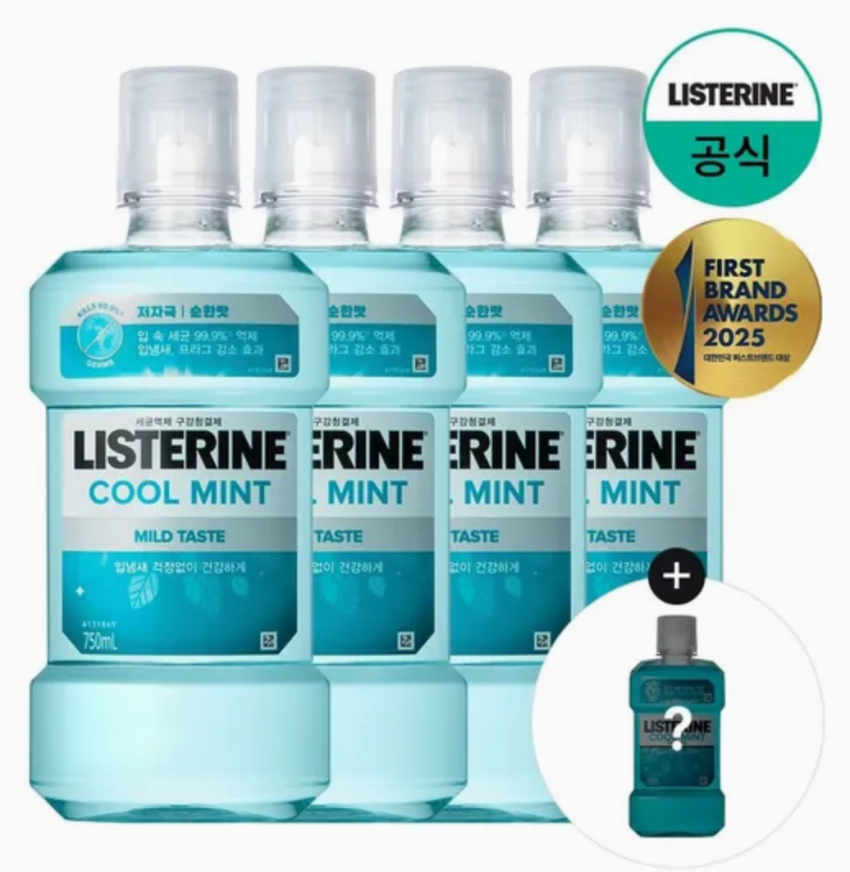 리스테린 구강청결제 750ml 4개입 + 토케플250ml 15,820원