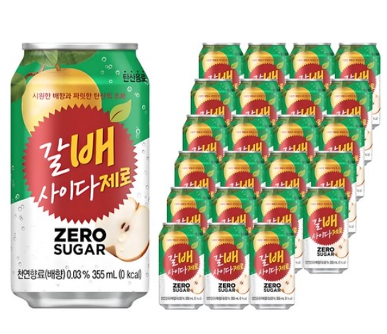 해태htb 갈배사이다 제로, 355ml, 24개 10,000원