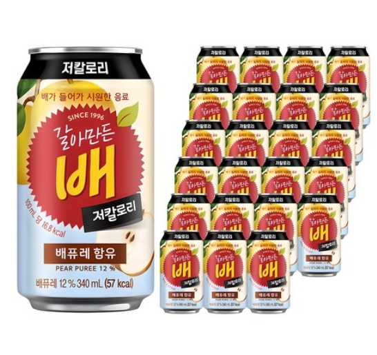갈아만든배 저칼로리, 340ml, 24개 10,240원