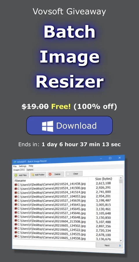 Vovsoft Batch Image Resizer 2.4