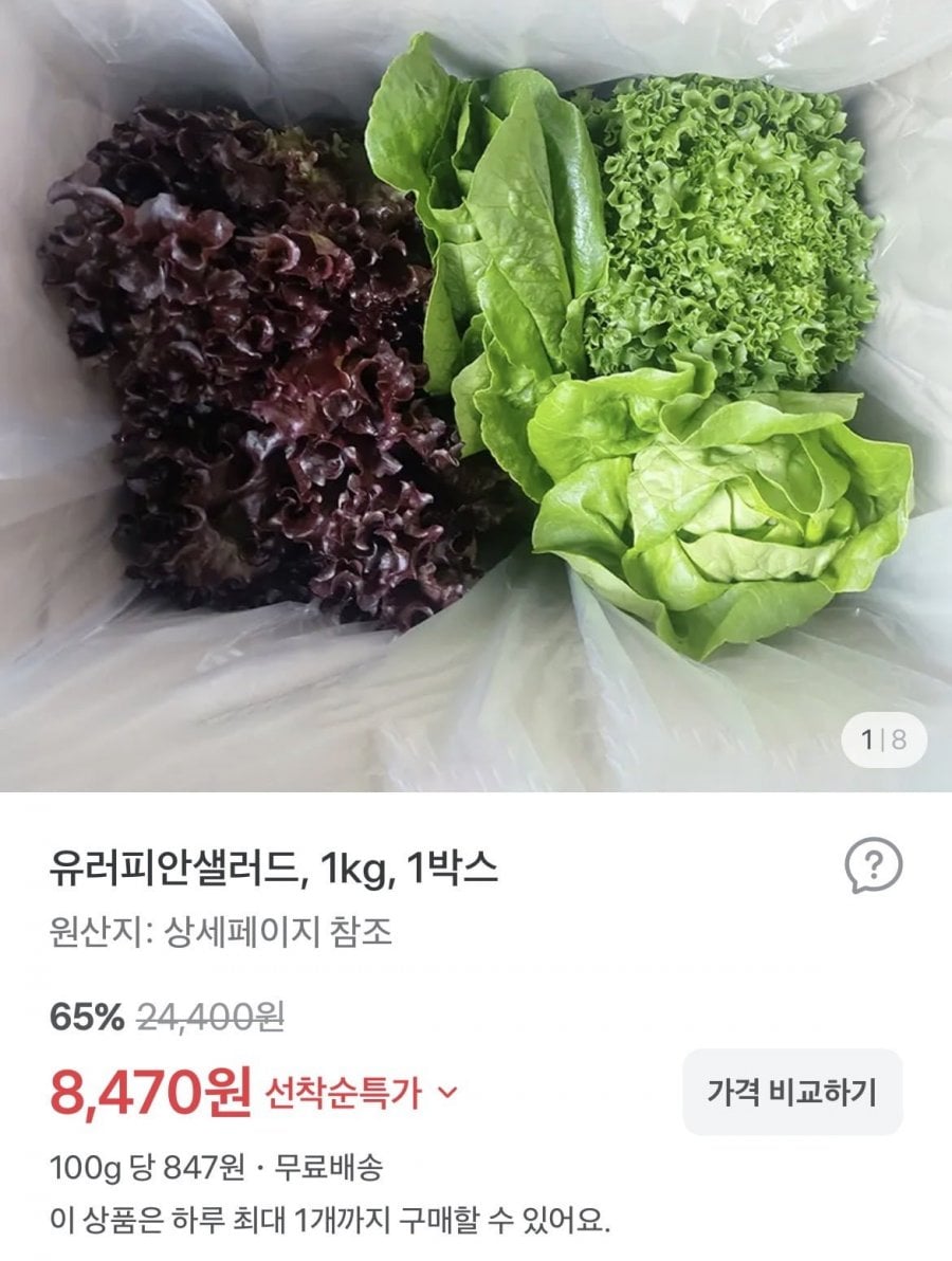 유러피안샐러드 1kg (8470원/무배)