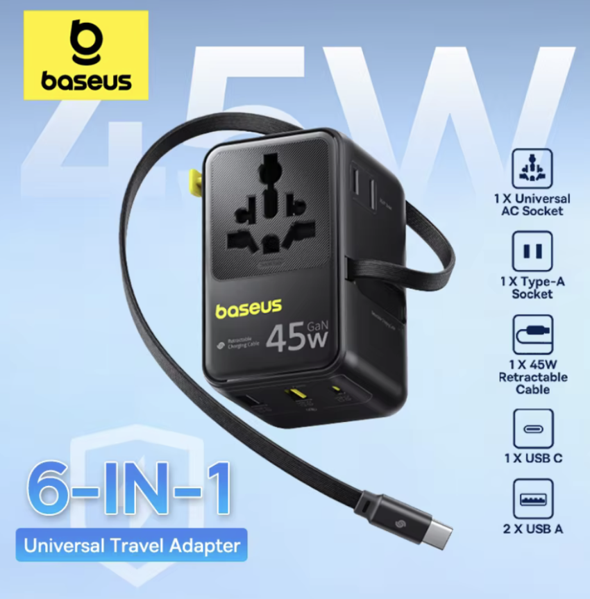 여행용 베이스어스 6-IN-1 45W 충전기 $29.56