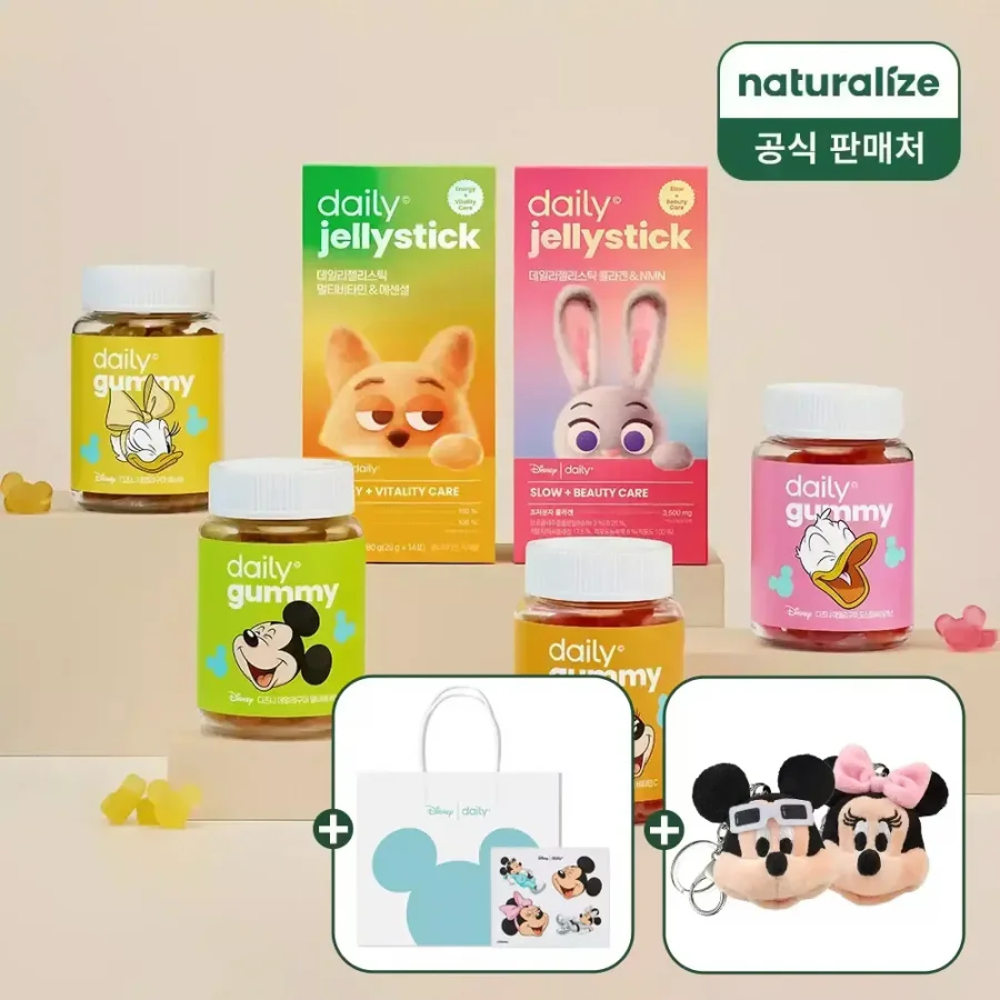 디즈니 비타민 꾸미 60정+키링+스티커+쇼핑백 (11,900원/무료)