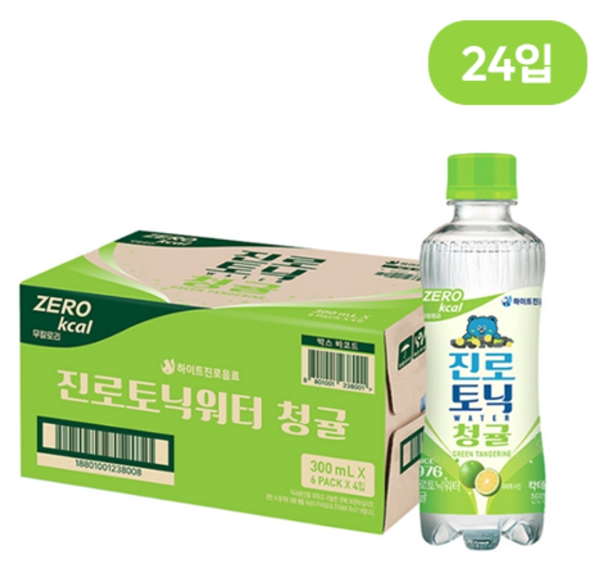 제로칼로리 진로 토닉워터 청귤 300ml*24입 6,990원