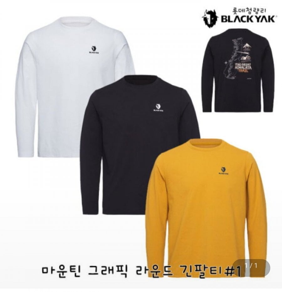 블랙야크 남성 간절기 마운틴 그래픽 라운드 긴팔티셔츠 (26,480원/무료)