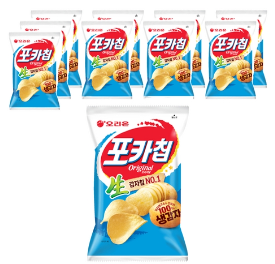 오리온 포카칩 오리지널, 66g, 10개 9,100원