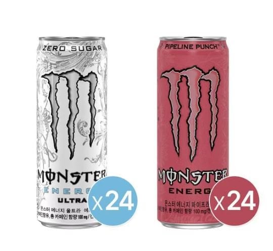 몬스터에너지 울트라 355ml 24CAN + 파이프라인 펀치 355ml24CAN (47,175원/무료)
