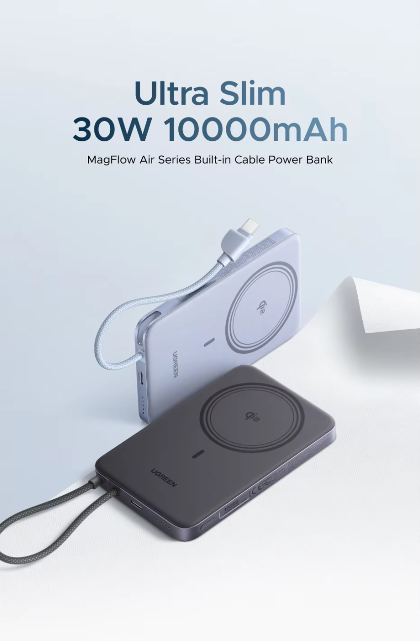 유그린 MagFlow Air 10000mAh 맥세이프 보조배터리 ($32.54 코인할인)