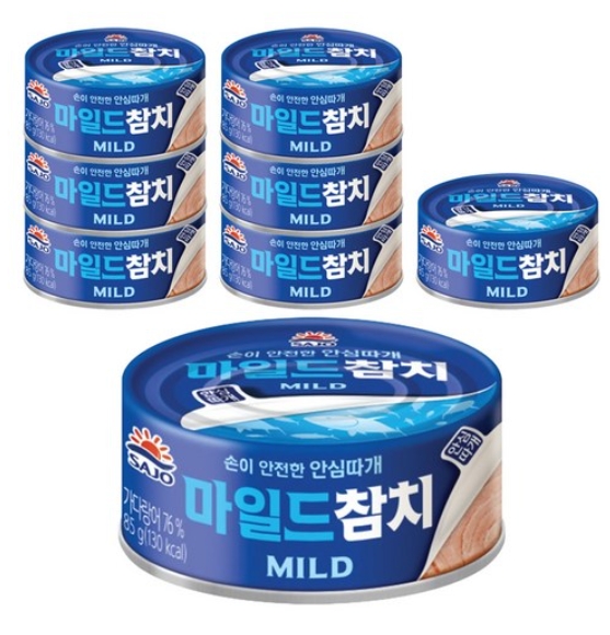 사조참치 마일드, 85g, 8개 8,500원