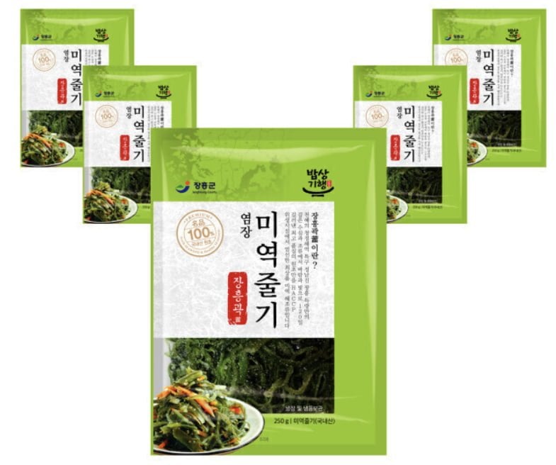 청정 해역 염장미역줄기 250g 5개(장흥산)(7,800/무료)