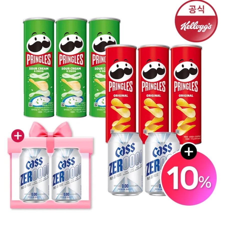 프링글스 오리지널 110g 외 11종 3+3  + 카스 올제로 330ml 4개(9,230원 / 무배)