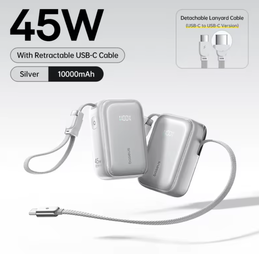 신형 베이스어스 45w 릴케이블 보조배터리 $23.01